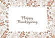 © Weloura - Happy Thanksgiving Celebration Minimal Border Leaves Vector Card Poster Flyer