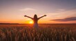 © alfa - Woman in Wheat Field Sunset.