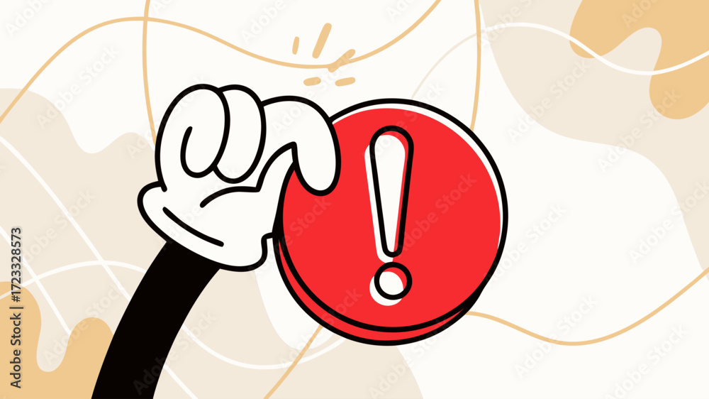 warning message illustration with alert icon, important icon for ...