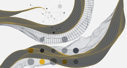 Wall Mural - Abstract art background. Modern science or technology art elements. Surface illustration. Vector.