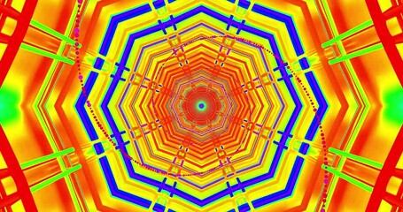 Wall Mural - Dynamic tunnel video loop features vivid colors and intricate patterns, creating an engaging visual experience. Ideal for screensaver use, it offers continuous seamless playback.