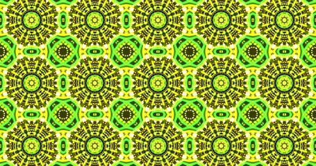 Wall Mural - This video loop features a seamless pattern of intricate designs in vibrant green hues, creating a dynamic tunnel effect perfect for screensaver displays.
