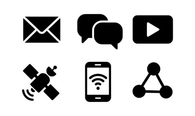 Wall Mural - Modern communication icons set for digital interfaces and application design