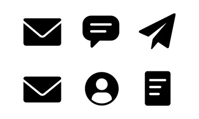 Wall Mural - Collection of simple communication icons for digital interfaces and design projects