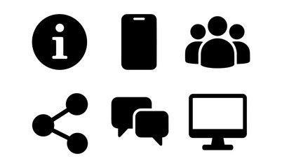Wall Mural - Simple technology icons for communication and networking in modern digital design