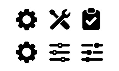 Configuration and adjustment icons for user interface design and development