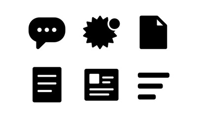 Minimalist vector icon set for communication and document design