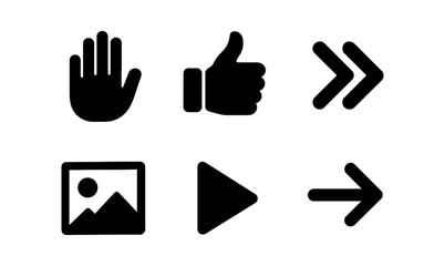 Wall Mural - Minimalist vector symbol set for digital interface design and online applications
