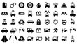 © Kristian - 100 car and transport icons, black and white vector set.
