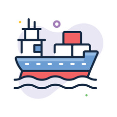 Wall Mural - cargo ship icon representing global delivery, ecommerce shipping, and logistics