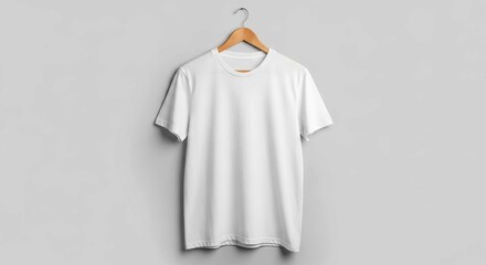 Blank white t shirt on hanger