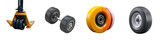Set of pallet jack wheels isolated