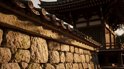 Wall Mural - Serene Pagoda Shadows
