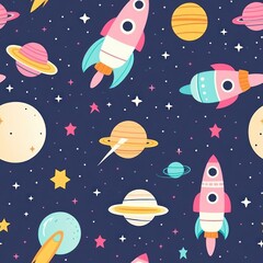 Canvas Print - Spaceship pattern backgrounds spaceplane.