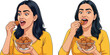 © vector - Indian girl having rasgulla vector illustration