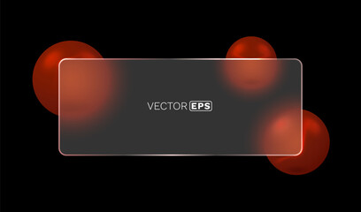 Wall Mural - glass frame with colored spheres on background. vector illustration