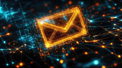 outline schematic style transforming email icon