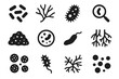 © Andrii - Ciliate fungi under flagellated fungal organic culture icons spores microbes soil icon