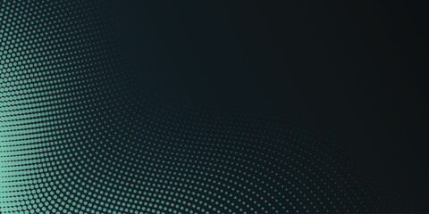 Wall Mural - Dark Vector Gradient Green Color Halftone Background Staggered Dots