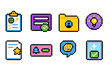 © Vasya - Business, office pixel icon set. flat style icons for productivity and innovation.