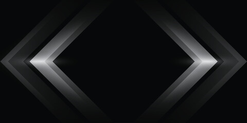 Wall Mural - 3D metal abstract overlap layer on dark background glowing shape decoration. Modern graphic design element style concept for banners, flyer, card, or brochure cover
