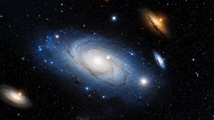 Wall Mural - deep cosmic field revealing countless distant galaxies, subtly shifting and evolving in a vast, anci