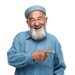 © Аrtranq - Happy Central Asian elderly man in blue shirt pointing