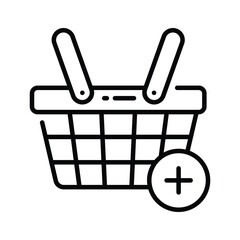 Wall Mural - add to basket icon symbolizing online store and cart purchases