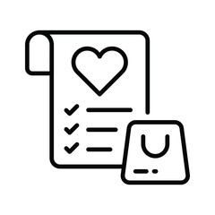 Wall Mural - wishlist icon representing saved items, shopping favorites, and ecommerce lists