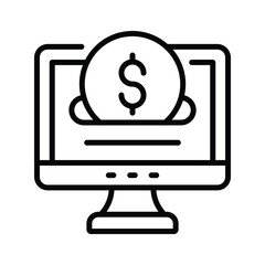 Wall Mural - take a look at this amazing icon of online payment in flat outline style
