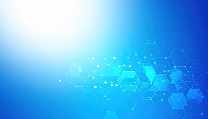 Wall Mural - Bright, shiny bokeh lights glow on a blurry blue background, perfect for a winter holiday or Christmas design