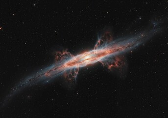 Wall Mural - Magnificent galaxy shines with vibrant colors surrounded by myriad stars in the vast universe