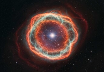 Wall Mural - Helix nebula glows brightly surrounded by distant stars in outer space exploration