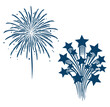 © Abu - Dark blue fireworks and starburst designs for independence day celebration and festive events