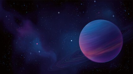 Purple planet in deep space