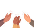 © Iuliia - Hands clap, applause and appreciate multicultural group of people. Congratulations, support, thanksgiving, feedback. Vector illustration