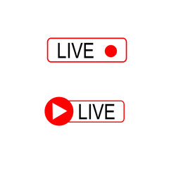 Wall Mural - live streaming icon, symbol and button of live streaming
