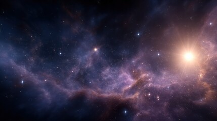 Wall Mural - Vibrant Cosmic Nebula with Star Clusters, Interstellar Dust, and Glowing Plasma in Deep Space