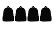 © Runa - Four black backpacks lined up isolated studio shot minimalist accessory design vector