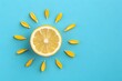 © MIkrom - Lemon Slice Sun on Blue Background