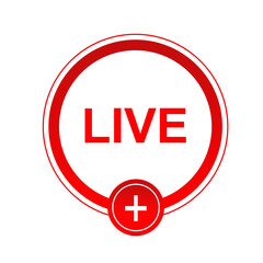 Wall Mural - live streaming icon, symbol and button of live streaming
