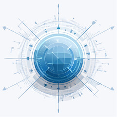Wall Mural - Futuristic Global Technology Interface with Abstract Network Connections