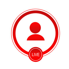 Wall Mural - live streaming icon, symbol and button of live streaming