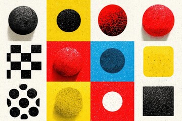 Wall Mural - Modern Geometric Shapes Set in Vibrant Colors for Artistic Use