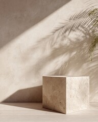 Wall Mural - Minimalist Product Display on Podium with Soft Shadows
