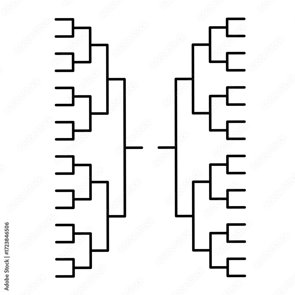 Tournament Bracket Template 32 Team Single Elimination Competition ...