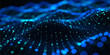 © KHADIZA - Blue fiber optic cable background with many light spots for digital communication and network tech design.