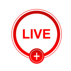 Wall Mural - live streaming icon, symbol and button of live streaming