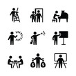 © shohag - Black icon set representing different activities