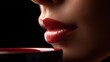 © MarkelovaVision - A stunning close-up of red lips, highlighted by perfect lipstick, creates a sensual portrait.
